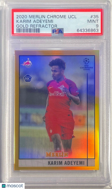 2020 Topps Merlin Chrome UEFA Champions League Karim Adeyemi #35 Gold Refractor PSA 9