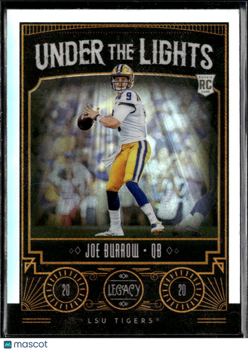 Joe Burrow 2020 Panini Legacy Under the Lights RC LSU Tigers