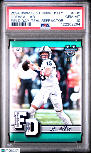 2024 Bowman Best University Field Day Drew Allar #FD5 Teal Refractor /15 PSA 10