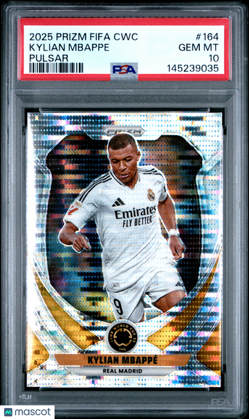 2025 Panini Prizm FIFA Club World Cup Kylian Mbappe #164 Pulsar Parallel/Variety PSA 10