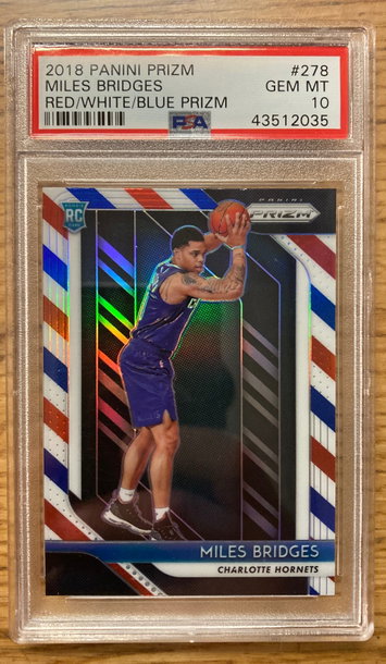 Miles Bridges 2018 Prizm Red White Blue PSA 10