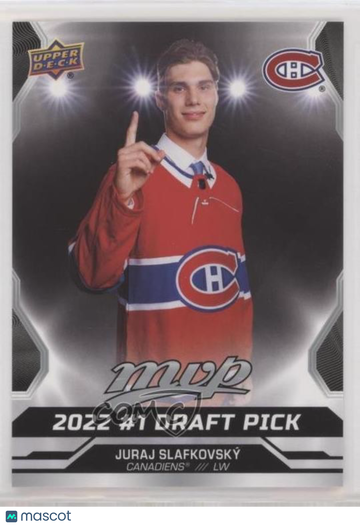 2022-23 Upper Deck MVP - 2022 NHL Draft #1 Pick Juraj Slafkovsky #DP-1 [None] Rookie