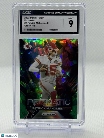 2023 Panini Prizm Patrick Mahomes II #2 Green Ice Prizm Parallel/Variety 9