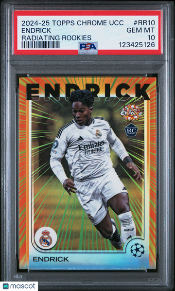 2024-25 Topps Chrome UEFA Club Competitions Radiating Rookies Endrick #RR10 PSA 10