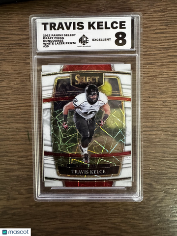 2022 Panini Select Draft Picks Travis Kelce #30 White Lazer Prizm Grade 8 but clean ACE SLAB Other 8