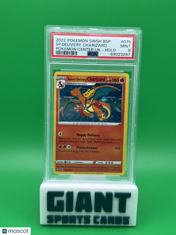2022 Pokemon Swsh Black Star Promo SP. Delivery Charizard Pokemon Center Uk-Holo PSA 9 #075