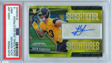 2025 Panini Prizm Sensational Signatures Jack Sawyer #SEN-JSR Gold PSA 9 Panini Authentic