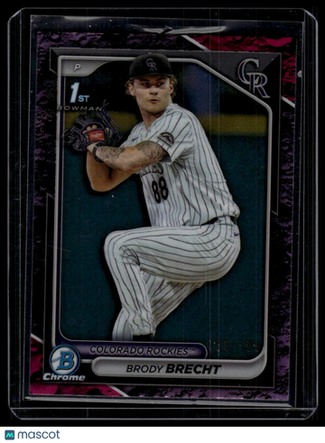 2024 Bowman Draft Brody Brecht #BDC-39 Chrome Fuchsia Lunar Refractor SN