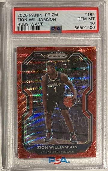 2020 Prizm Ruby Wave Zion Williamson PSA 10 Pelicans