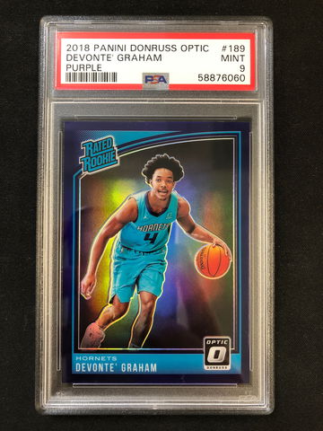 2018 Panini Donruss Optic - Devonte Graham - Rated Rookie Purple Prizm PSA 9