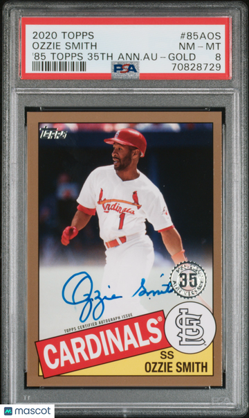 2020 Topps 1985 Topps 35th Anniversary Autographs Ozzie Smith #85AOS '85 Ann. Au Gold PSA 8
