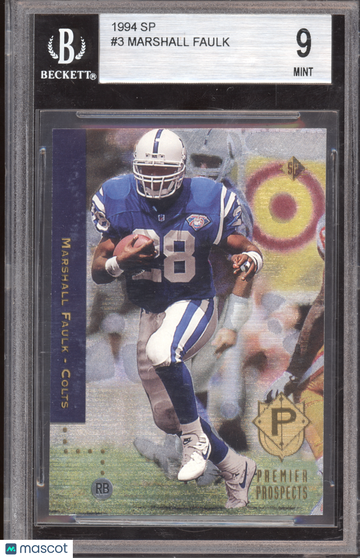 1994 Upper Deck SP Premier Prospects Marshall Faulk #3 BGS 9