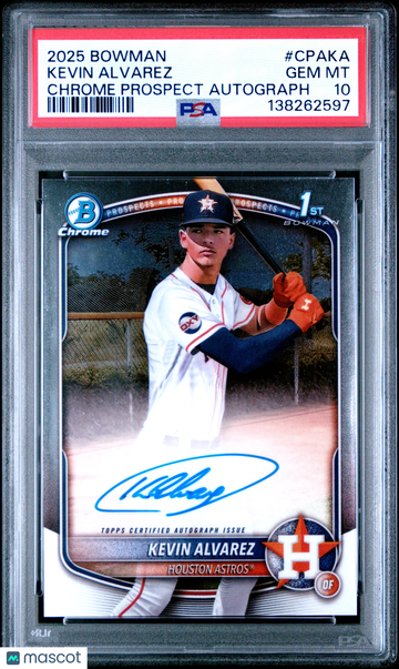 2025 Bowman Chrome Prospect Autographs Kevin Alvarez #CPAKA PSA 10