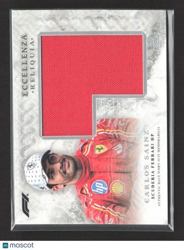 2024 Topps F1 Eccellenza Reliquia Carlos Sainz #ER-CS Authentic Race Worn Suit Memorabilia