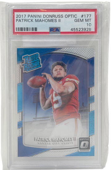 2017 Panini Donruss Optic Patick Mahomes PSA 10 RC Rookie Card