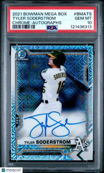 2021 Bowman Mega Box Chrome Autographs Tyler Soderstrom #BMATS PSA 10