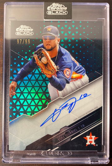 Yuli Gurriel 2020 Topps Chrome Black /99 Green Auto Houston Astros