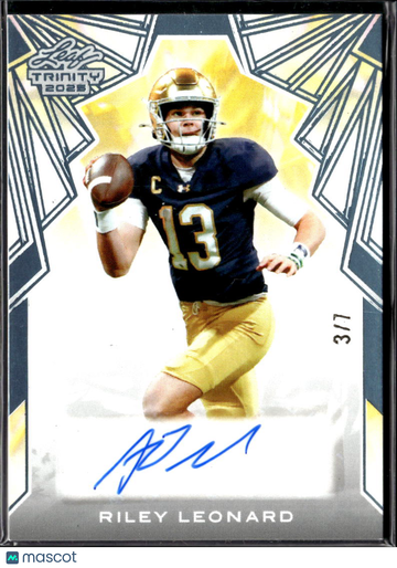 Riley Leonard 2025 Leaf Trinity Auto Notre Dame Fighting Irish