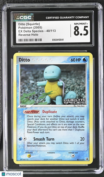 2005 Pokemon EX Delta Species Ditto [Squirtle] Reverse Holo CGC 8.5 #40/113