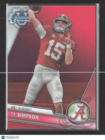 2023 Bowman Chrome University Ty Simpson #23 Red Refractor /5