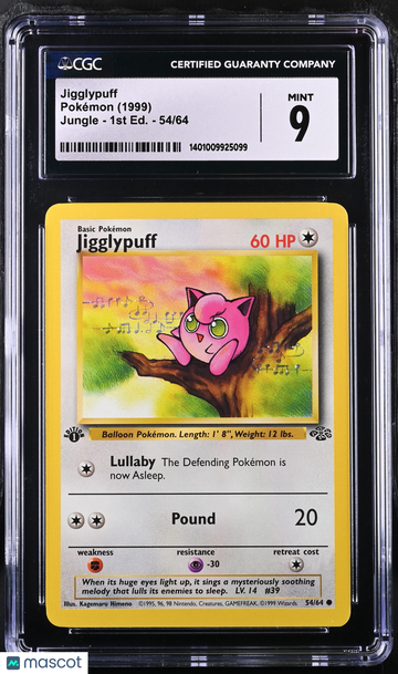 Jungle Jigglypuff Non-Holo 1st Edition CGC 9 #54