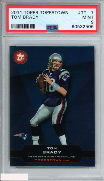 2011 TOPPS TOPPSTOWN TOM BRADY #TT-7 NEW ENGLAND PATRIOTS PSA 9 MINT