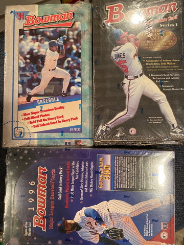 5 box lot of assorted Bowman boxes 1994-1997