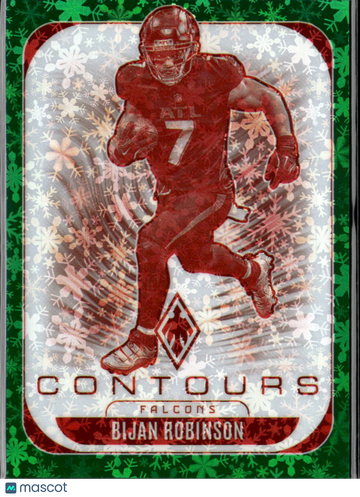 Bijan Robinson 2025 Panini Phoenix Contours Green Snowflake /75 Atlanta Falcons