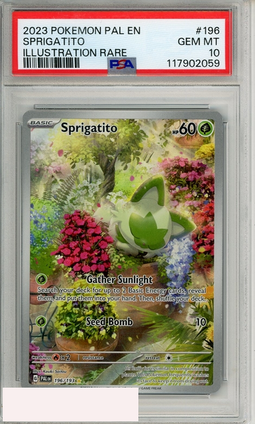 2023 POKEMON PAL EN-PALDEA EVOLVED SPRIGATITO #196 ILL RARE PSA 10