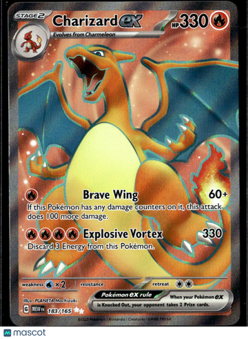 2023 Scarlet & Violet 151 Charizard EX Holo Secret Rare SR #183/165