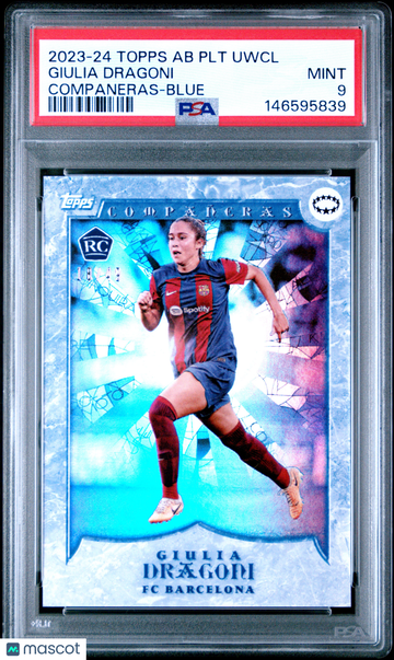 2023-24 Topps Aitana Bonmati Platinum Curated Set Giulia Dragoni Companeras Blue /49 Rookie PSA 9