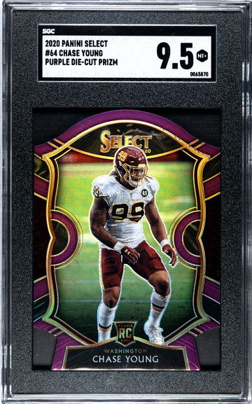 2020 Panini Select #64 Chase Young Purple Die Cut SGC 9.5