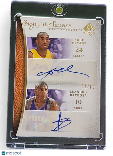 2008 Upper Deck SP Authentic Sign of the Times Dual Autograph Leandro Barbosa Kobe Bryant #ST-BB /10