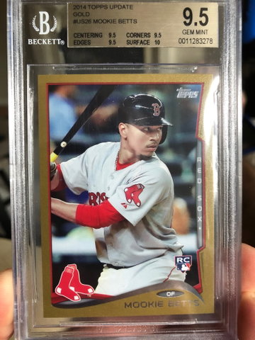Mookie Betts 2014 Topps Update GOLD BGS 9.5 True gem+