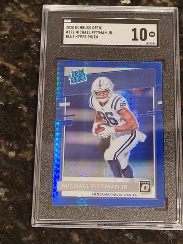 Michael Pittman Jr 2020 Optic Rated Rookie Blue Hyper Prizm SGC 10 Colts #172