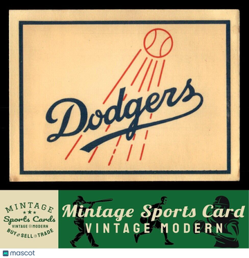 1961 Fleer Baseball Greats (F418-3) Los Angeles Dodgers Team Logo Decals