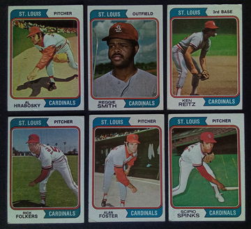 1974 Topps St. Louis Cardinals Lot of 12 Reggie Smith Ken Reitz Al Hrabosky 🔥⚾🔥⚾