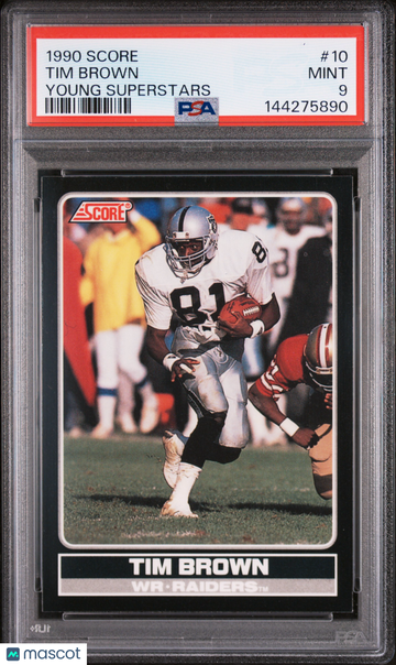 1990 Score Young Superstars Tim Brown #10 PSA 9