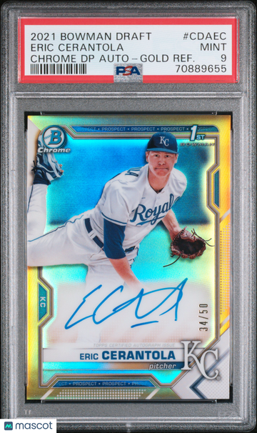 2021 Bowman Draft Chrome Draft Pick Autographs Eric Cerantola #CDAEC /50 PSA 9