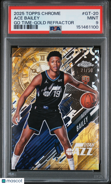 2025 Topps Chrome Go Time Ace Bailey #GT-20 Gold Refractor /50 PSA 9