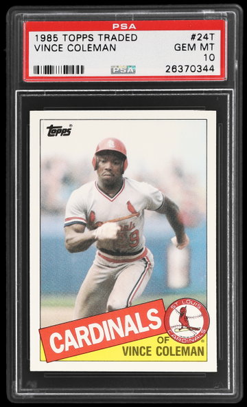 1985 Topps Traded Vince Coleman PSA 10 RC