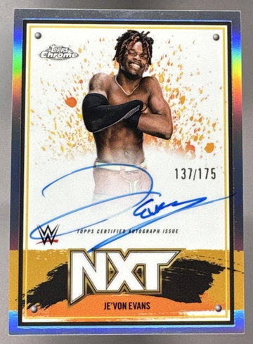2025 Topps Chrome WWE Je'Von Evans NXT Auto Refractor /175
