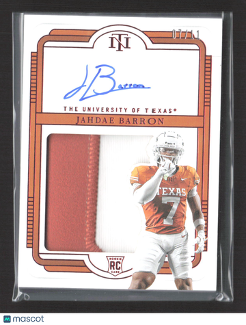 2025 Panini National Treasures Collegiate Jahdae Barron #114 Patch RC Memorabilia
