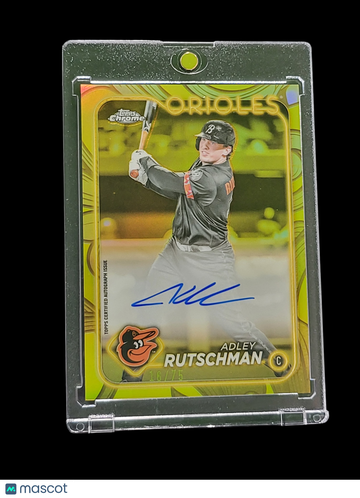 2024 Topps Gilded Chrome Adley Rutschman #CGA-AR Yellow RayWave /75
