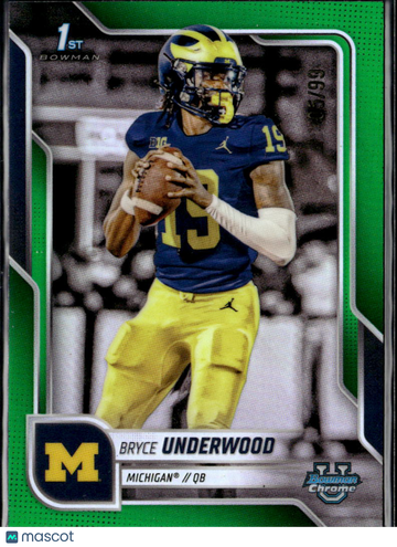 2025 Bowman Chrome Bryce Underwood #196 Green