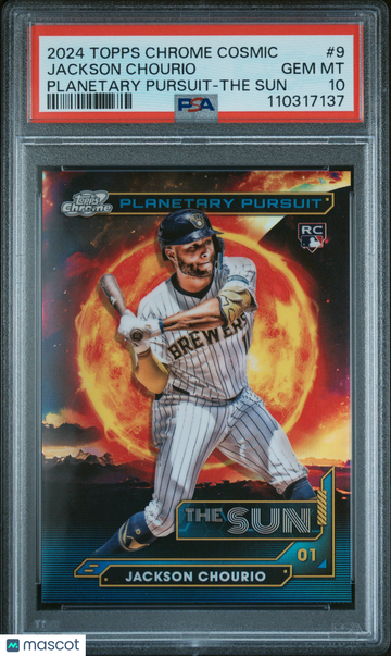 2024 Topps Chrome Cosmic Planetary Pursuit Jackson Chourio #9 The Sun PSA 10