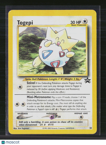 2000 WOTC Togepi Black Star Promo #30