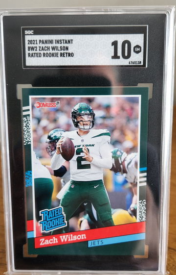 2021 Panini Instant Zach Wilson Retro Rated Rookie SP 1/2231 SGC 10