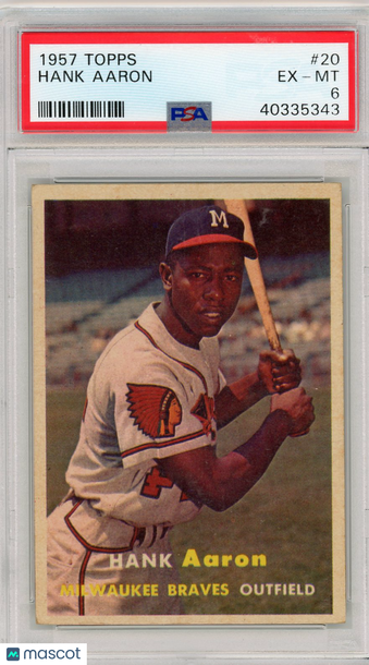 1957 Topps Hank Aaron #20 PSA 6