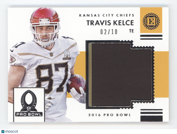 2016 Panini Encased Travis Kelce #1 Player-worn material 02/10 Memorabilia